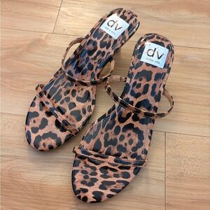 Dolce Vita Leopard Print Slide Sandals - Brown/Black